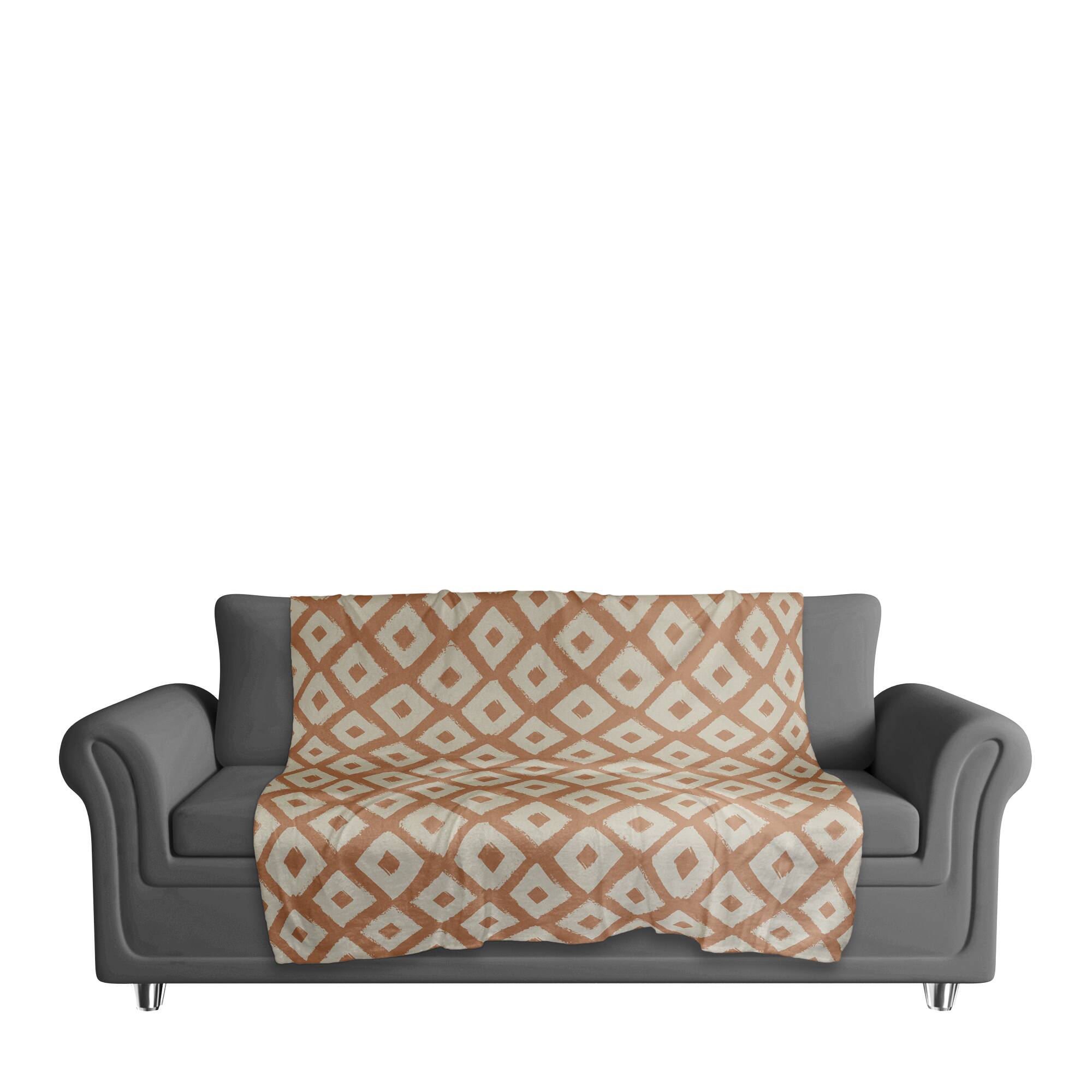 Terracotta Brush Diamonds 50" x 60" Sherpa Fleece Blanket
